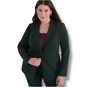 LANE BRYANT One-Button Ponte Blazer - Green 16